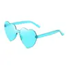 Nuevas Gafas de Sol Sin Marco con Forma de Corazón Estilo Coreano para Niñas, Disponibles en Múltiples Colores, Perfectas para Fotos de Vacaciones y Atuendos Llamativos