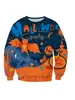 Colección europea y americana de otoño/invierno 3D digital de Halloween: sudaderas unisex de cuello redondo para exportación, incluyendo sudaderas con capucha para hombre