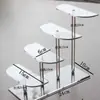 Estante de Mano de Acrílico Transparente Multicapa Cuadrado para Cosméticos, Perfumes, Muñecas, Exhibición de Antigüedades, Decoración de Joyería, Estante de Exhibición