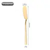 Cuchillo de Mantequilla de Acero Inoxidable 304 de Lujo para Cocina Occidental, Untador de Mantequilla, Cuchillo para Pan con Mermelada y Queso con Mango Largo