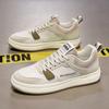 Sapatos Masculinos de Primavera Novos sapatos de lona respiráveis masculinos estilo coreano versáteis sapatos brancos tênis de sola grossa sapatos casuais sapatos de skate