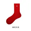 Meias Vermelhas Personalizadas para Mulheres, Meias de Algodão Puro para Outono e Inverno, Design Fofo para o Ano do Cavalo, Logotipo Personalizado, Zhuji Oem