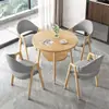 Juego de mesa y sillas de recepción y negociación de estilo minimalista nórdico para tiendas de té de leche y cafeterías, apartamentos y bed & breakfasts, mesa de comedor, mesa redonda pequeña para balcón