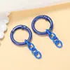 Llavero Colgante de Cadena de Cuatro Secciones Lacada con Hebilla de Primavera de Color Caramelo Accesorios para Joyería DIY Aro de Resorte Colgante para Bolso