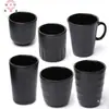 Taza Negra de Melamina, Taza de Té Resistente a Roturas, Copa de Vino A5 Comercial, Taza de Plástico Creativa, Utensilios para Beber Imitación Porcelana para Restaurante