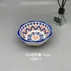 Tigela de Cerâmica Estilo Boêmio com Esmalte por Baixo, Tigela para Molho Doméstica, Tigela de Tempero para Fondue, Tigela para Vinagre de Dumpling, Tigela de Tempero para Molho de Soja