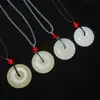 Colgante de Hebilla de Seguridad de Jade Afgano Natural para Hombres y Mujeres, Colgante de Cadena para Suéter de Jade Rosa Verde y Blanco Raíz de Loto Grande