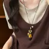Alma da Floresta~Colar de Madeira Versátil e Moderno Corrente Longa para Clavícula Luxo Leve Novo Estilo Étnico Chinês Colar Venda por Atacado