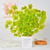 Decoração de folha de ginkgo artificial, folhas falsas, galhos de plástico, folhas de figueira artificial, amarelo e verde, para casamentos e celebrações