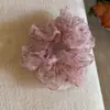 Goma para el pelo romántica de organza a cuadros estilo francés, hace que la cara se vea más pequeña, accesorio para el pelo dulce simple retro francés, estilo nuevo