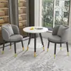 Conjunto de Mesa e Cadeiras de Lazer para Varanda da Moda, Mesa Redonda Simples de Camada Dupla para Recepção e Negociação, Uma Mesa e Duas Cadeiras, Conjunto de Três Peças para Receber Convidados