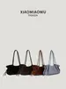 Bolso tote de ante plisado con cordón estilo retro, bolso de mano casual de alta gama para el trabajo, bolso de hombro para mujer de gran capacidad