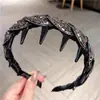 Nova Tiara de Strass Super Brilhante para Mulheres, Toque de Luxo, para Fios Soltos, Lavar o Rosto, com Dentes, Antiderrapante, para Prender o Cabelo no Topo da Cabeça