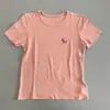 Camiseta Bordada de Manga Corta con Cuello Enrollado de Nuevo Estilo para Mujer, Top Casual Versátil para el Uso Diario en Verano