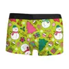Exportação Transfronteiriça Mais Vendido Roupa Íntima Masculina de Natal Respirável, Confortável e Fashion com Estampa 3D, Boxer de Cintura Média