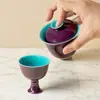 Taza Maestra de Cerámica Morada de Alta Calidad Original de las Dinastías Tang y Song, Taza de Té de Pie Alto para Uso Doméstico, Taza de Té de Imitación Estilo Song para Degustar Té