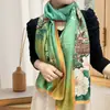 Bufanda de Seda Nueva de Verano con Protección Solar Estilo Coreano de Moda Nueva Sección de Seda Bufanda Larga de Primavera y Otoño Chal de Gran Tamaño con Aire Acondicionado Doble Propósito