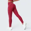 Nuevos pantalones de yoga de nylon de doble cara, con bloques de color transfronterizos, tacto nude, ajustados, de cintura alta y transpirables para mujer, adecuados para deportes, correr y fitness