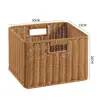 Cesta de almacenamiento de armario nórdico, caja de almacenamiento tejida, cesta organizadora simple para sala de estar, tejido de imitación de ratán