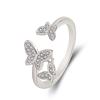 Anillo de plata con forma de mariposa de la serie Mori, con diseño creativo transfronterizo, para estudiantes japonesas y coreanas de Chaozhou. Anillo con forma de corazón para chicas.