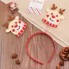 Gorro Rojo de Santa Claus Navideño Sombrero de Fieltro Diadema Kit de Materiales Hecho a Mano para Niños Decoraciones de Jardín de Infancia DIY