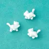 Plata Pura S999 Estéreo Retro Lindo Gatito Tsundere Cuentas Cuerda de Cuentas DIY Accesorios de Plata Accesorios de Plata de Gato