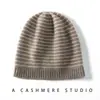 Gorro de punto de cachemira para mujer, gorro a rayas, turbante de moda estilo callejero, gorro de lana, casual y versátil, transfronterizo europeo y americano