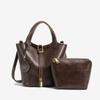 Saco de balde de grande capacidade retro para mulheres 2023 novo saco textura bolsa commuter casual único saco mensageiro