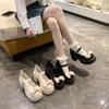 Otoño 2025 Nuevos Zapatos de Tacón Alto Dulces Frescos Pequeños de Cuero Estilo Japonés para Mujer JK Versátiles Elegantes Zapatos Mary Jane