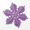 Decoraciones de Navidad 10CM piezas de copo de nieve, piezas de copo de nieve de plástico con purpurina, adorno colgante de copo de nieve hueco para decoración de árbol de Navidad