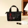 Bolsa Cosmética Colorida para Mujer Nueva Primavera Estilo Coreano Simple y Versátil Bolso de Mano Gran Capacidad Alta Apariencia Malla Transparente