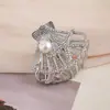 Pasador Elegante Retro para Cola de Caballo Semi-Recogida Tamaño Mediano Clip Sencillo Elegante de Aleación en la Parte Posterior de la Cabeza Adorno para la Cabeza Lleno de Diamantes para Mujeres