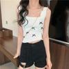 Camisola de Verano Ropa Interior para Mujer 2025 Nuevo Diseño Nicho Ropa Exterior Tejido Delgado Ajustado Top Corto