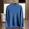Tricô de Cashmere Gola Alta Masculino para Negócios Luxo Leve Cor Sólida Base Suéter de Gola Alta Manga Longa Solto Emagrecedor Interior