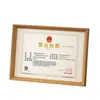 Marco de madera para licencia de negocio, tamaño A4 para original y copia, marco de fotos A3, para montar en la pared, cubierta protectora para certificado de permiso de alimentos