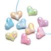 Venta al por mayor Cuentas Perforadas de Corazón de Color Sólido Chapadas en UV Tridimensionales Materiales para Accesorios de Joyería Pulsera Hecha a Mano DIY