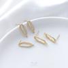 Aretes Asimétricos Ovalados con Conservación de Color de Oro Real de 14K con Aros Colgantes Aretes DIY Joyería para la Oreja Materiales para Accesorios Hechos a Mano