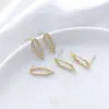 Aretes Asimétricos Ovalados con Conservación de Color de Oro Real de 14K con Aros Colgantes Aretes DIY Joyería para la Oreja Materiales para Accesorios Hechos a Mano