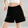 Pantalones Casuales Rectos de Air-Layer de Modal para Mujer, Delgados, Caídos, con Cordón, Bolsillos Dobles, Corte Holgado, Versión Estrecha, Pantalones Deportivos de Pierna Ancha
