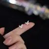 Pendientes de botón de mariposa con circonita, aguja de plata pura S999, diseño de nicho, lujo ligero, sensación de alta gama, no es necesario quitárselos al dormir, pendientes elegantes