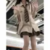 Traje de Uniforme JK Verão Camisa Listrada de Manga Curta Design Feminino Senso de Design Nicho Casual Estilo Japonês Casual Camisa Estilo College Casual