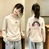 Camiseta Interior Térmica de Forro Polar para Niñas Estilo Otoño/Invierno 2026 Camiseta Interior de Manga Larga para Niños Medianos y Grandes Camiseta Cálida Cepillada