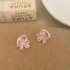 Pendientes de Flor de Zirconia Veraniegos Dopamina Frescos y Simples Versátiles de Gama Alta Pendientes Dulces Versátiles para el Uso Diario para Mujeres