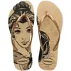 Chinelos Havaianas (feminino) Slim Disney 37/8 Dourado/Rosa