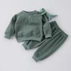 Calças de suéter para meninos e meninas, conjunto de duas peças, primavera de 2025, elegante, infantil, moda, frito, rua, internet, vermelho