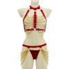 Conjunto de ropa interior sexy con abertura en el pecho para mujer, estilo discoteca transfronterizo europeo y americano, con tirantes sexys, multicolor opcional