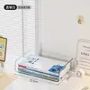 Estante de mesa transparente para arquivos, estante quadrada para livros, prateleira de armazenamento para gerenciamento de livros, escritório, acrílico, papel A4, caixa de quatro compartimentos