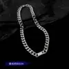 Elegantes Collares Cubanos Simples de Moda Europeos y Americanos para Hombres y Mujeres Cadena para Clavícula de Acero de Titanio Brillante Joyería Elegante