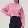 Otoño e Invierno Nuevo Sudadera de Capa de Aire Estilo Deportivo Casual Chaqueta de Manga Larga con Cuello Vertical Media Cremallera Ropa de Fitness Sudadera Holgada