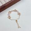 Pulsera de Trébol de Cuatro Hojas de Crisoprasa de la Suerte para Mujer Nuevo Diseño de Nicho Chinoiserie Popular Pulsera de Ágata Natural Blanqueadora